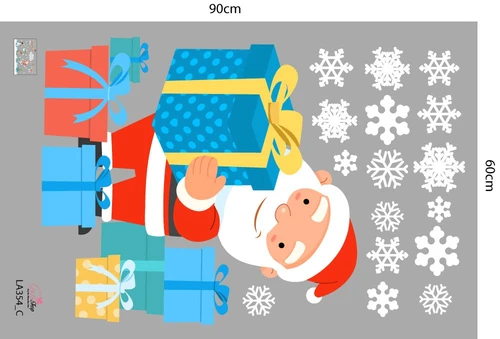 Combo Decal Trang Trí Noel Ông Già Noel Và Những Người Bạn Vui Nhộn