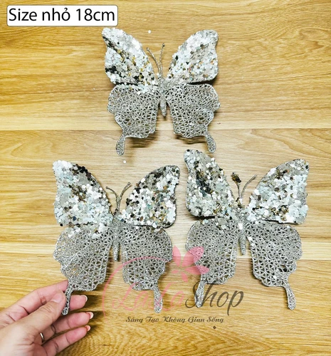Bộ 3 bướm cao cấp size nhỏ 18cm màu vàng đồng