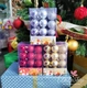 Hộp 24 Quả Châu 4cm 3 Loại Châu Trang Trí Noel