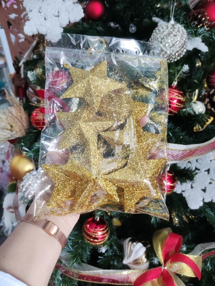 Set 10 ngôi sao màu vàng trang trí noel