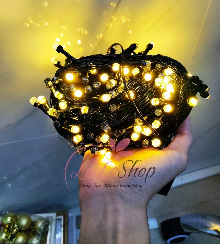 Dây Đèn Led 40m Cao Cấp Nháy Màu Vàng ấm