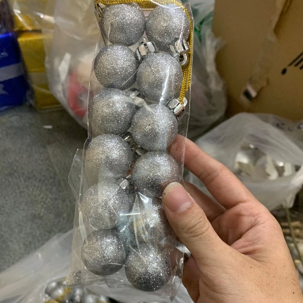 Combo 12 quả châu 3cm trang trí cây thông noel