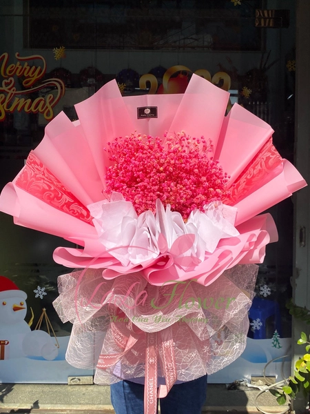 Bó hoa baby khô hồng pinky dịu dàng