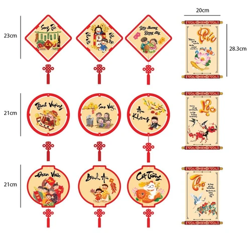 Lộc Treo Tết Chữ Tấn Tài Tấn Lộc Bảng Gỗ Treo Cửa Ngày Tết Cao Cấp