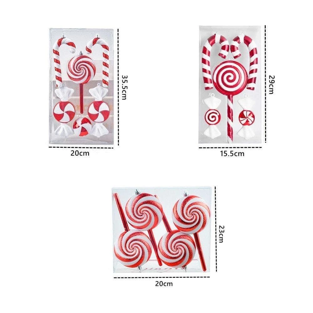 Set kẹo đỏ dọc trang trí noel cao cấp