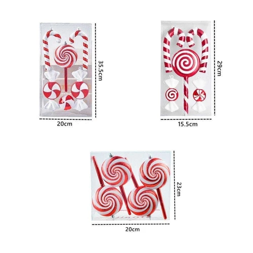 Set kẹo đỏ dọc trang trí noel cao cấp