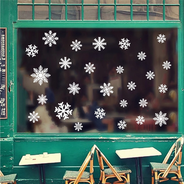 Decal trang trí noel bông tuyết trắng mẫu 2