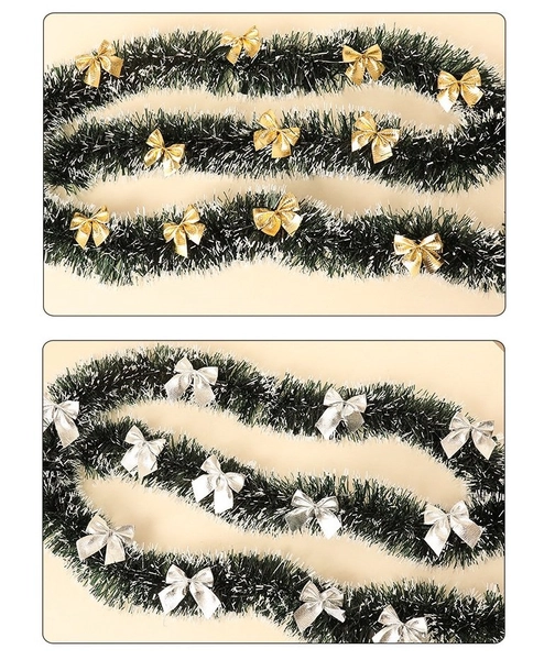 Dây chồn phủ tuyết 2m kèm nơ trang trí noel