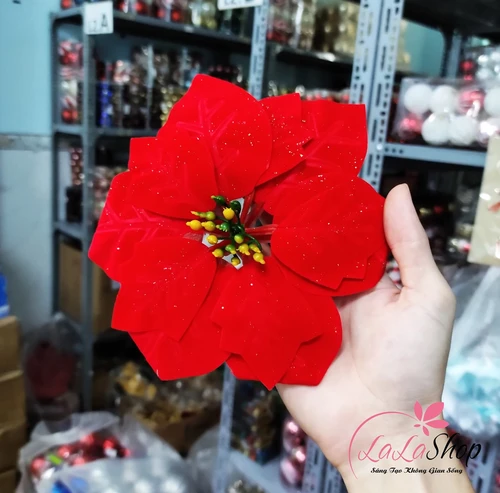 Đồ trang trí noel hoa trạng nguyên nhung mẫu 2