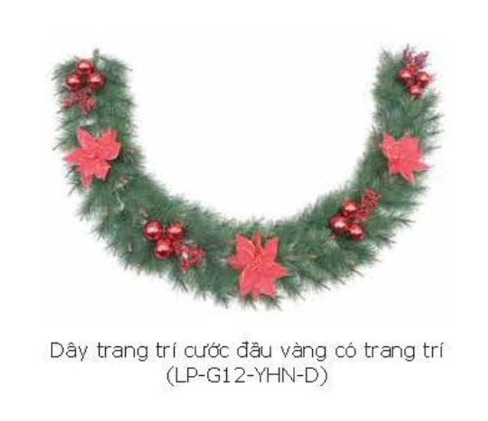 Dây Thông Trang Trí Cước Đầu Vàng Có Trang Trí Mẫu 2