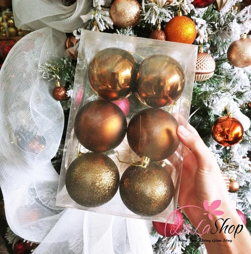 Hộp châu 8cm trang trí cây thông noel mẫu 2