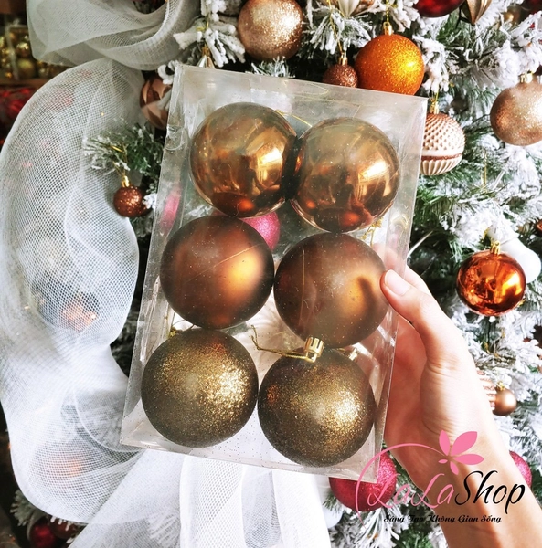 Hộp châu 8cm trang trí cây thông noel mẫu 2
