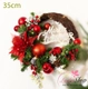 Vòng Nguyệt Quế 35cm quả châu bươm bướm merry christmas sắc đỏ trang trí noel có đèn led
