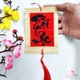 Liễn mành thư pháp đỏ 10x15cm Chữ Tài Lộc liễn treo trang trí tết