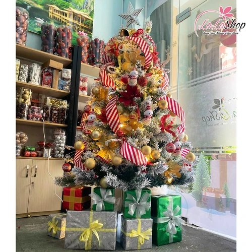 Cây Thông Noel 2m4 phủ tuyết Full Phụ Kiện Mẫu 24