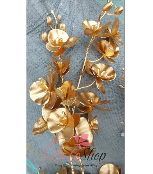 Cành lan phủ vàng đồng cao cấp trang trí - mộc lan vàng