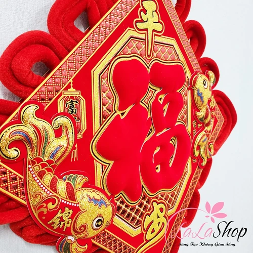 Liễn chữ phúc nhung đỏ lớn 1m1 trang trí ngày tết mẫu 2
