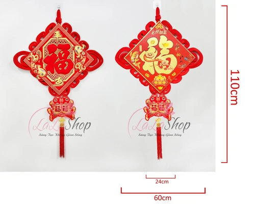 Liễn chữ phúc nhung đỏ lớn 1m1 trang trí ngày tết mẫu 2