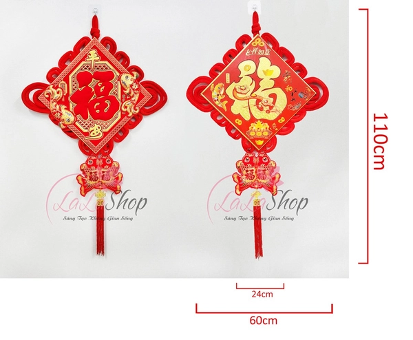 Liễn chữ phúc nhung đỏ lớn trang trí ngày tết mẫu 2