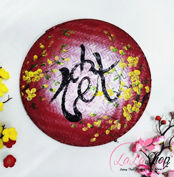 Mẹt tre chữ tết 35cm sắc màu trang trí tết