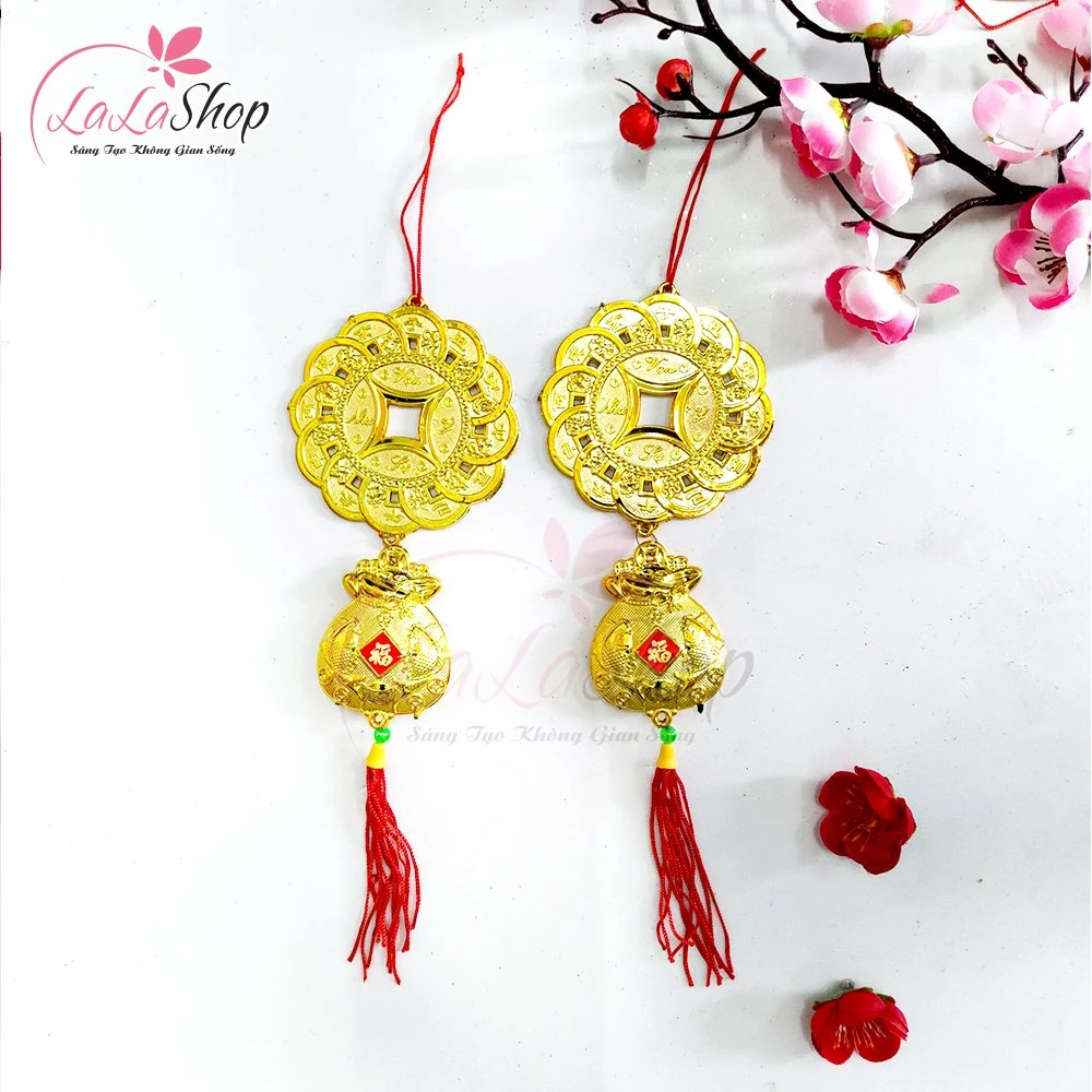 Combo 2 dây lộc treo đồng tiền vạn sự như ý trang trí tết