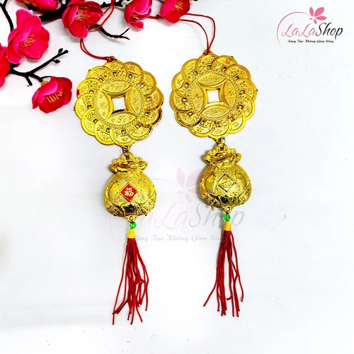 Combo 2 dây lộc treo đồng tiền vạn sự như ý trang trí tết