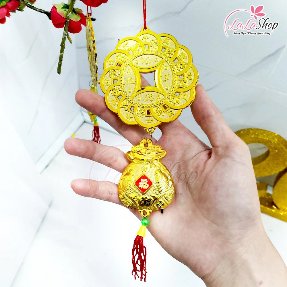 Combo 2 dây lộc treo đồng tiền vạn sự như ý trang trí tết