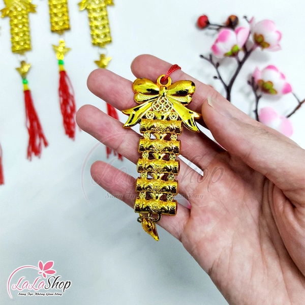 Combo 5 dây lộc treo nơ vàng trang trí tết