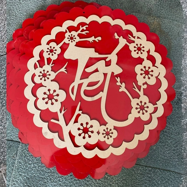 Bảng gỗ chữ tết đỏ trang trí tết