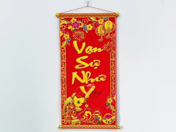 Liễn Nhung Chúc Mừng Vạn Sự Như Ý Size Lớn