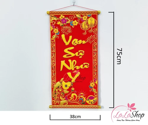 Liễn Nhung Chúc Mừng Vạn Sự Như Ý Size Lớn