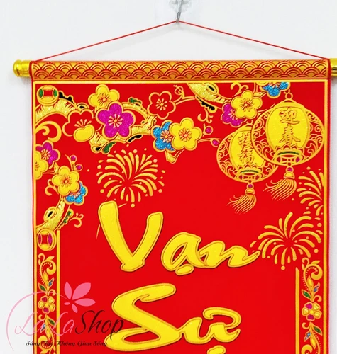 Liễn Nhung Chúc Mừng Vạn Sự Như Ý Size Lớn