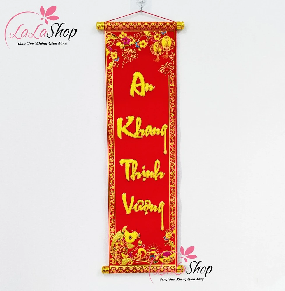 Liễn Nhung Trang Trí Tết An Khang Thịnh Vượng
