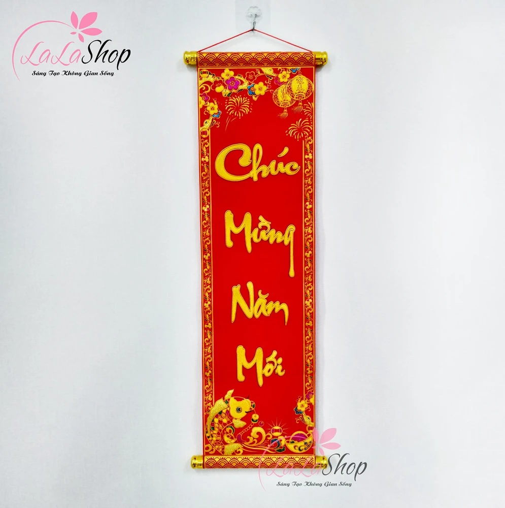 Liễn Nhung Trang Trí Tết Chúc Mừng Năm Mới