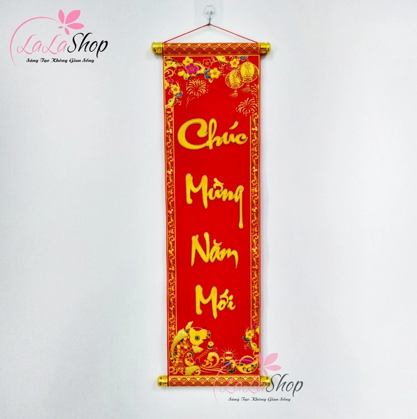 Liễn Nhung Trang Trí Tết Chúc Mừng Năm Mới