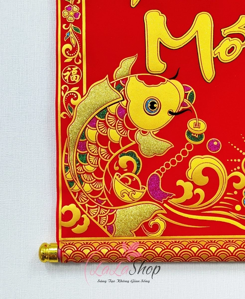 Liễn Nhung Trang Trí Tết Chúc Mừng Năm Mới Size Lớn