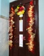 Cặp liễn treo cửa 1m3 đào đông rẻ quạt sắc đỏ vàng sung túc kèm đèn LED trang trí tết