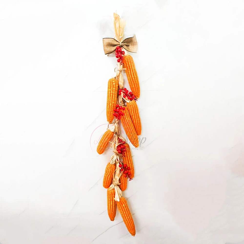 Dây 10 bắp ngô vàng giả trang trí tết