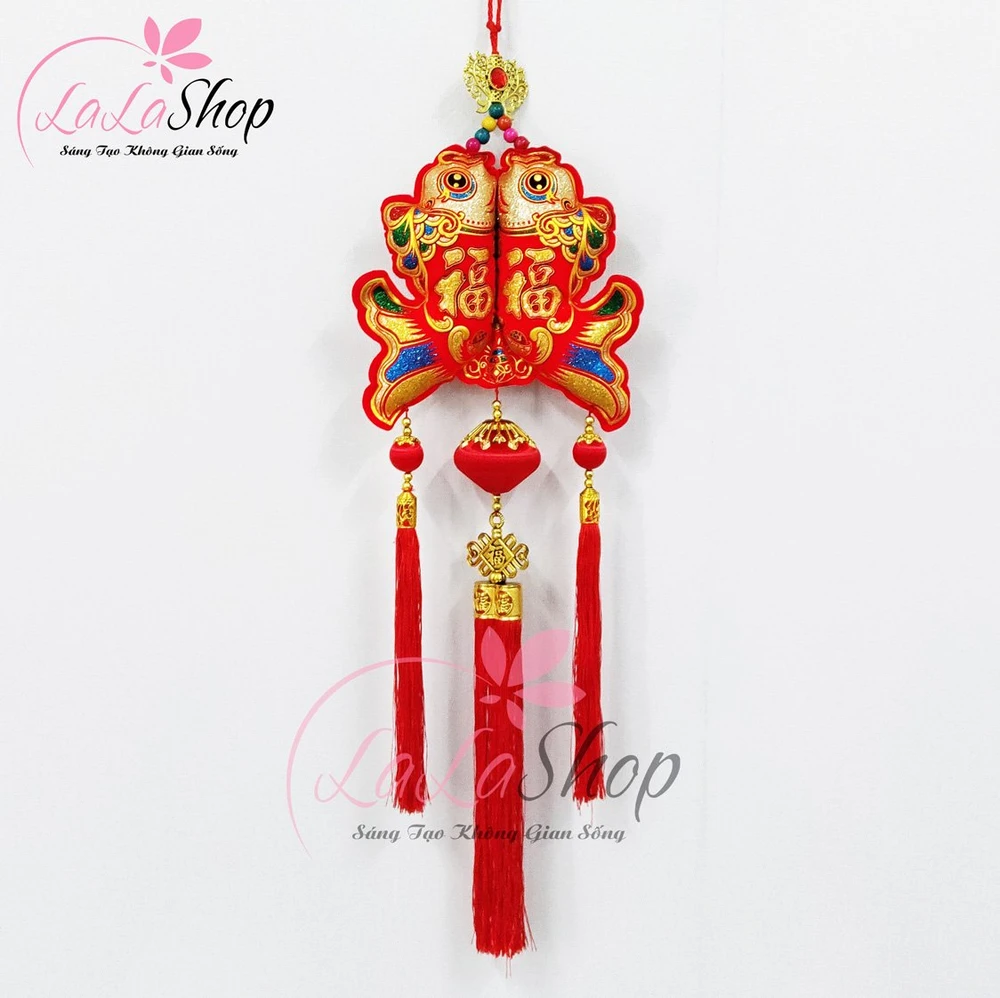 Dây lộc treo cá chép lồng đèn may mắn trang trí tết