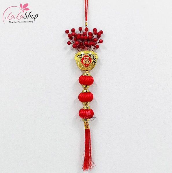 Dây lộc treo chữ phúc lồng đèn may mắn trang trí tết mẫu 2