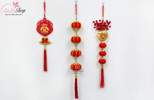 Dây lộc treo chữ phúc may mắn trang trí tết mẫu 3