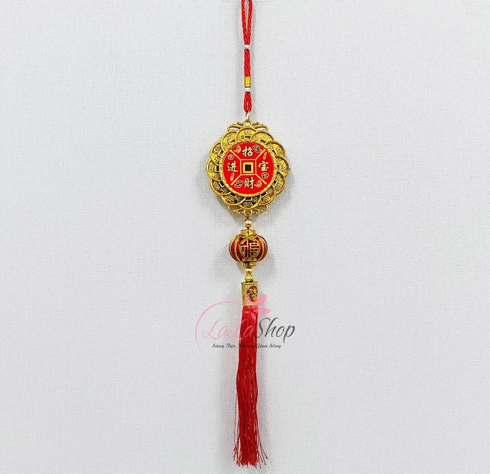 Dây lộc treo đồng tiền lồng đèn may mắn trang trí tết