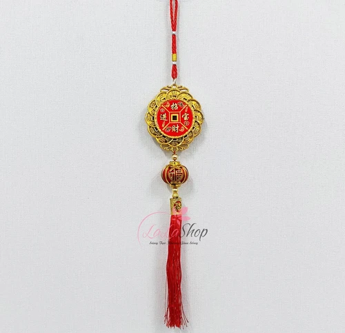 Dây lộc treo đồng tiền lồng đèn may mắn trang trí tết