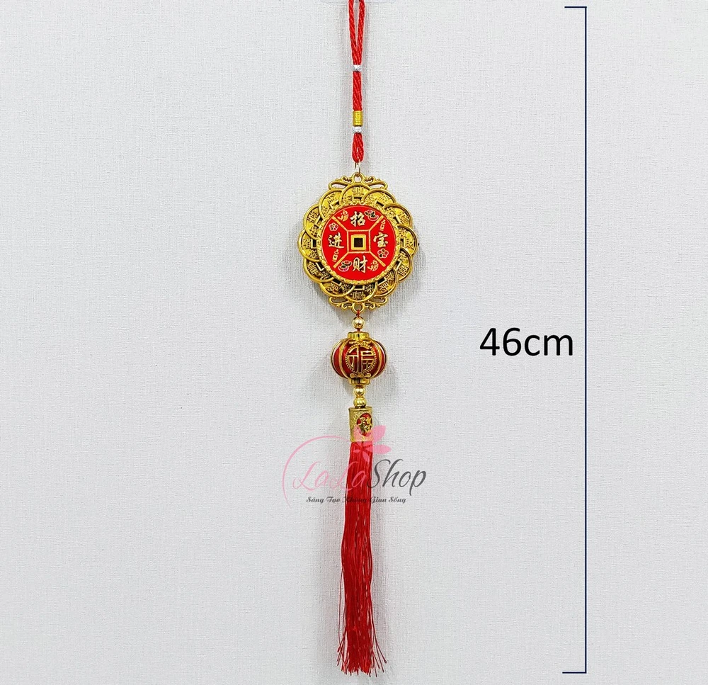 Dây lộc treo đồng tiền lồng đèn may mắn trang trí tết