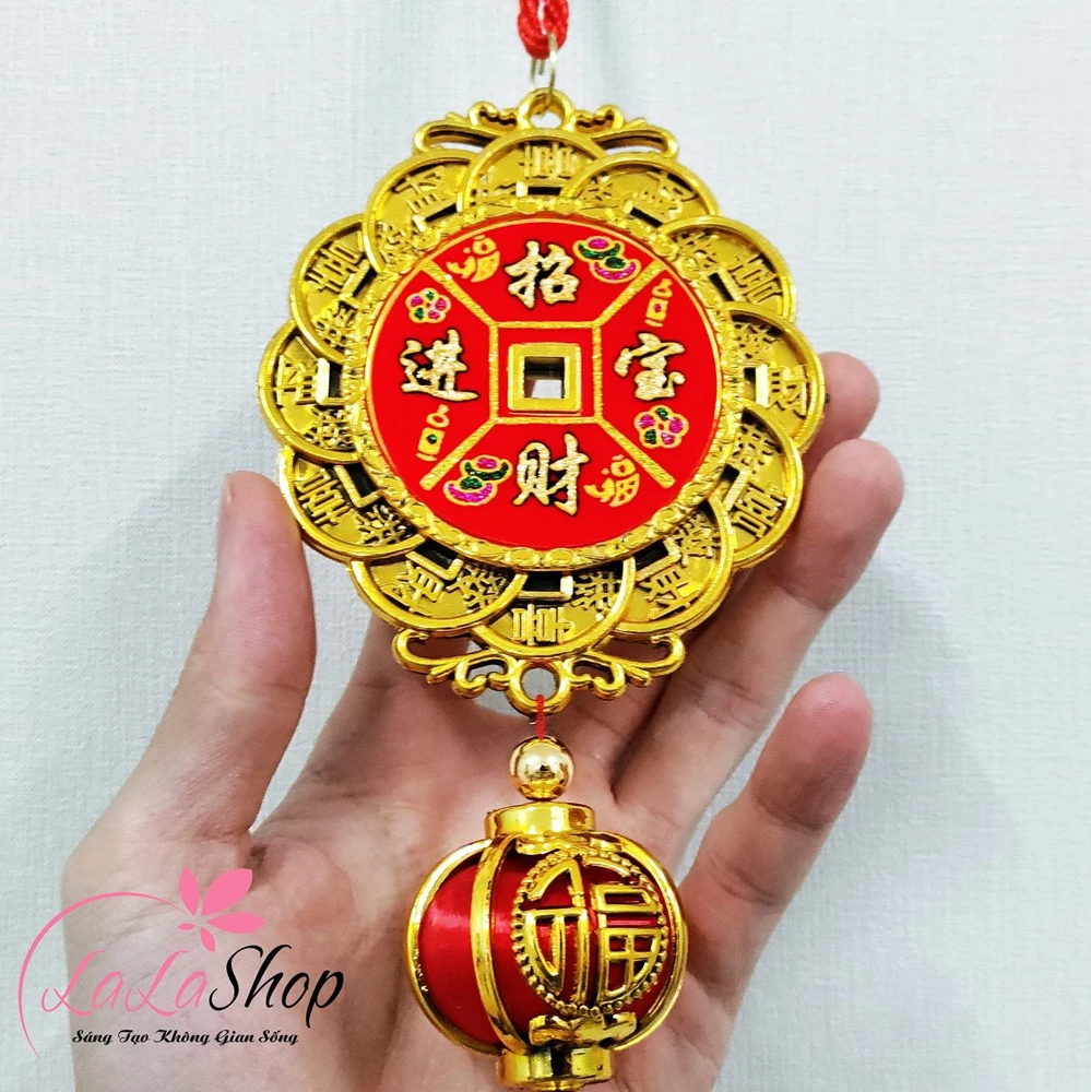 Dây lộc treo đồng tiền lồng đèn may mắn trang trí tết