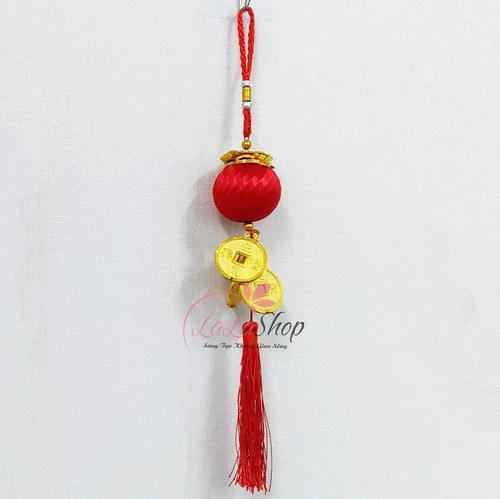 Dây lộc treo lồng đèn đồng tiền may mắn trang trí tết mẫu 2