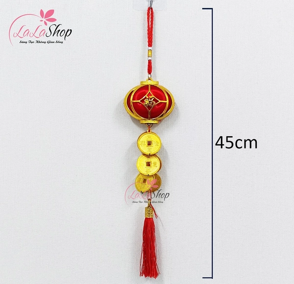 Dây lộc treo lồng đèn đồng tiền tài lộc may mắn trang trí tết