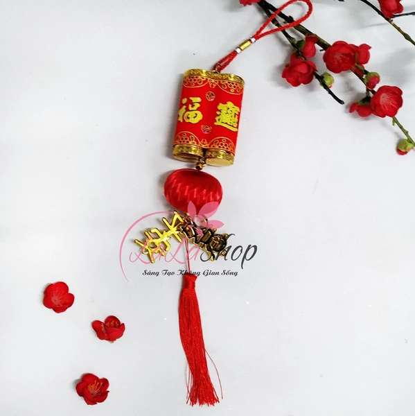 Dây lộc treo pháo lồng đèn chữ phúc may mắn trang trí tết