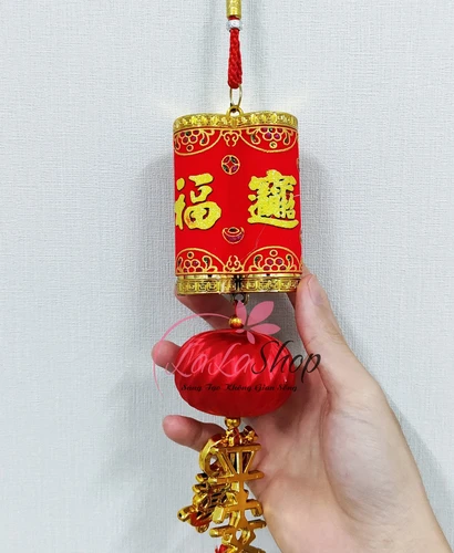 Dây lộc treo pháo lồng đèn chữ phúc may mắn trang trí tết
