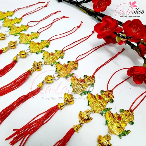 Combo 10 dây lộc treo cá chép đồng tiền may mắn trang trí tết
